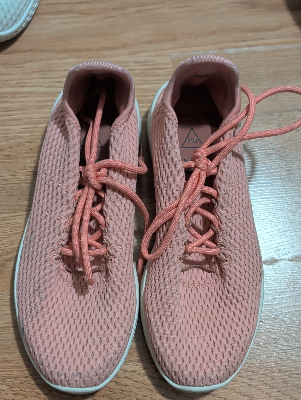 adidas Coral Pink Knit Lace-Up Sneakers for Women